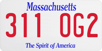MA license plate 311OG2