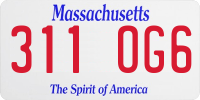 MA license plate 311OG6