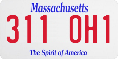 MA license plate 311OH1