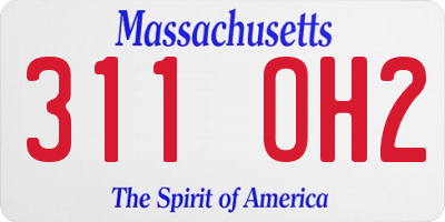 MA license plate 311OH2