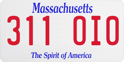 MA license plate 311OI0