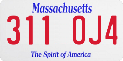 MA license plate 311OJ4