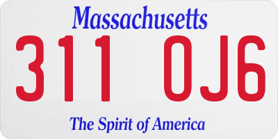 MA license plate 311OJ6