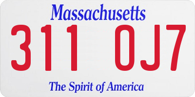 MA license plate 311OJ7