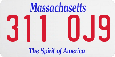 MA license plate 311OJ9