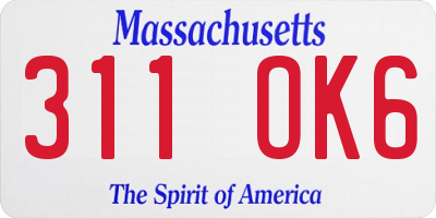 MA license plate 311OK6