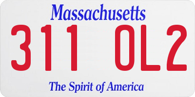 MA license plate 311OL2