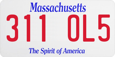 MA license plate 311OL5