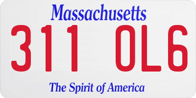 MA license plate 311OL6
