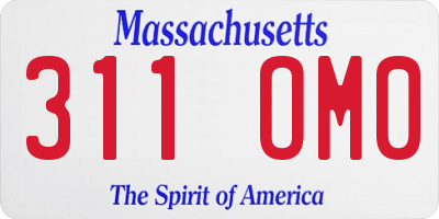 MA license plate 311OM0