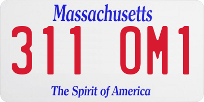 MA license plate 311OM1