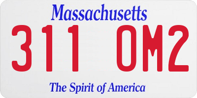 MA license plate 311OM2
