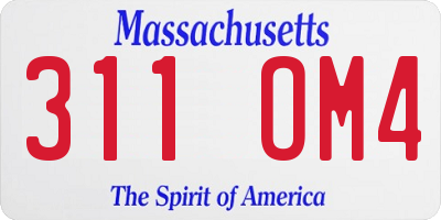 MA license plate 311OM4