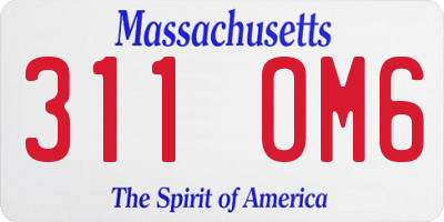 MA license plate 311OM6