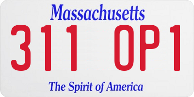 MA license plate 311OP1