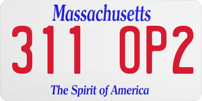 MA license plate 311OP2
