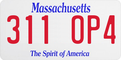 MA license plate 311OP4