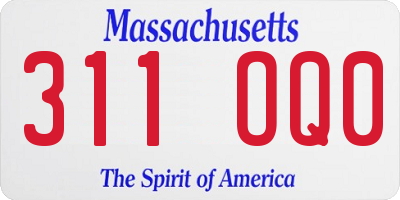 MA license plate 311OQ0