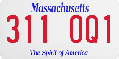 MA license plate 311OQ1