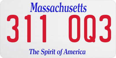 MA license plate 311OQ3
