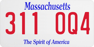 MA license plate 311OQ4