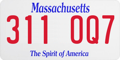 MA license plate 311OQ7