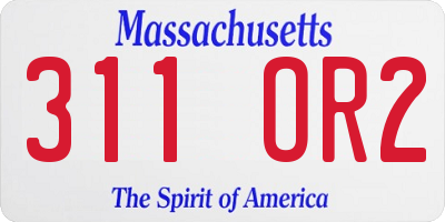 MA license plate 311OR2