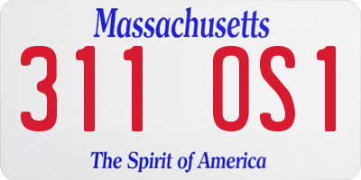 MA license plate 311OS1