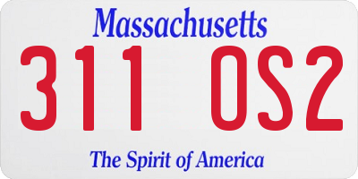 MA license plate 311OS2
