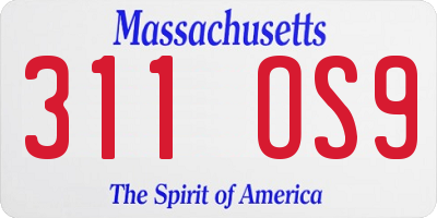 MA license plate 311OS9