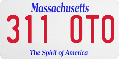 MA license plate 311OT0