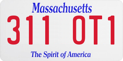 MA license plate 311OT1