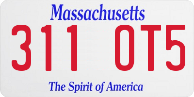 MA license plate 311OT5