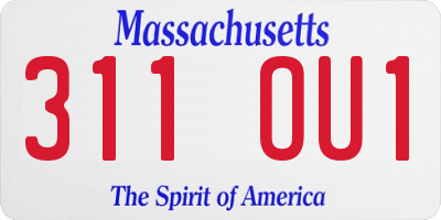 MA license plate 311OU1