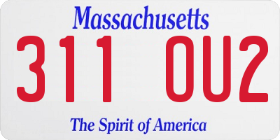 MA license plate 311OU2