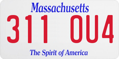 MA license plate 311OU4