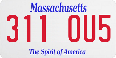MA license plate 311OU5