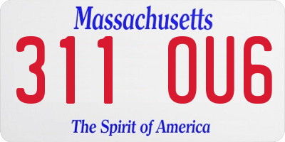 MA license plate 311OU6