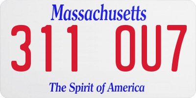 MA license plate 311OU7