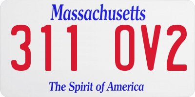 MA license plate 311OV2