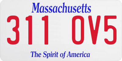 MA license plate 311OV5