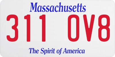 MA license plate 311OV8