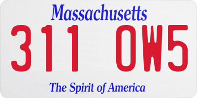 MA license plate 311OW5