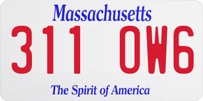 MA license plate 311OW6