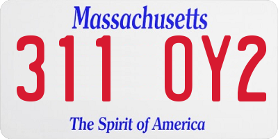 MA license plate 311OY2