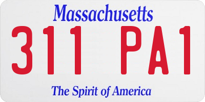 MA license plate 311PA1