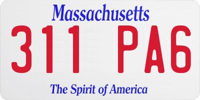 MA license plate 311PA6
