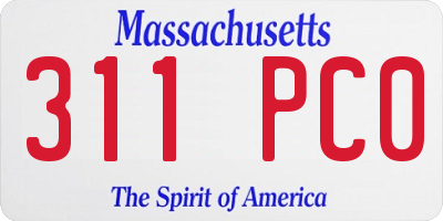 MA license plate 311PC0