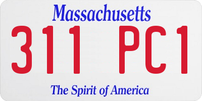 MA license plate 311PC1