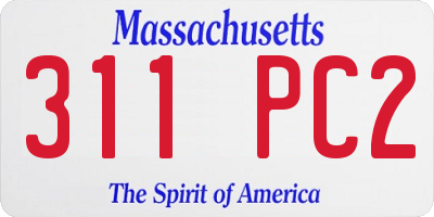 MA license plate 311PC2